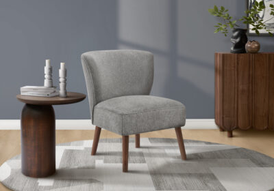 ACCENT CHAIR - 33"H / LIGHT GREY FABRIC