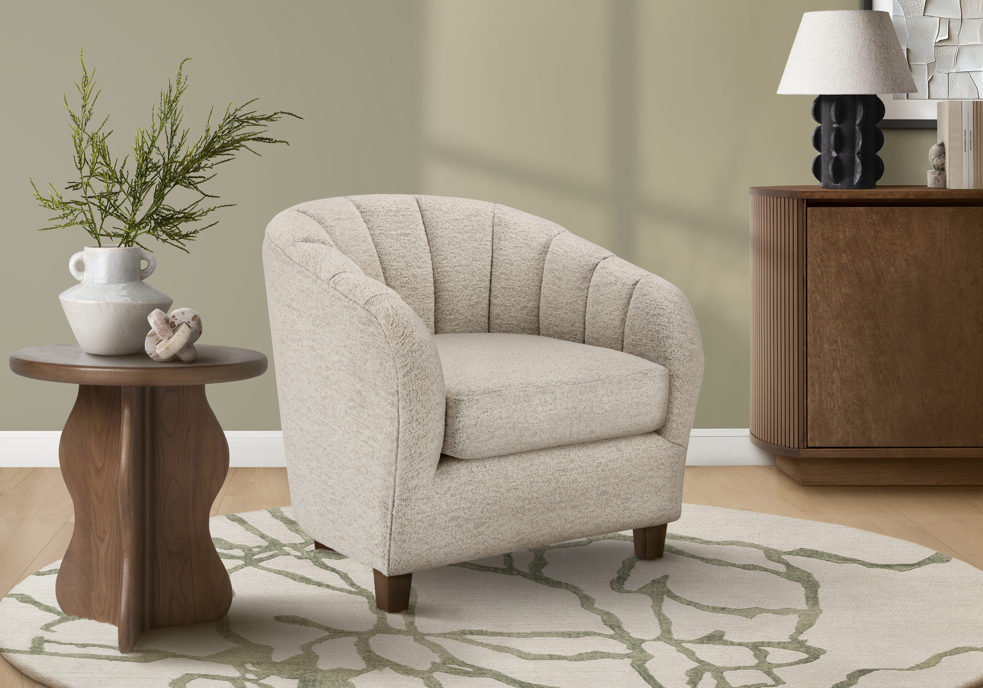 ACCENT CHAIR - 31"H / CREAM FABRIC