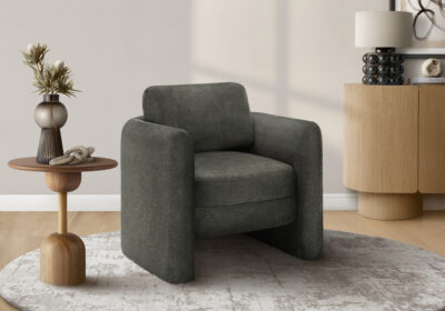 ACCENT CHAIR - 32"H / DARK GREY FABRIC