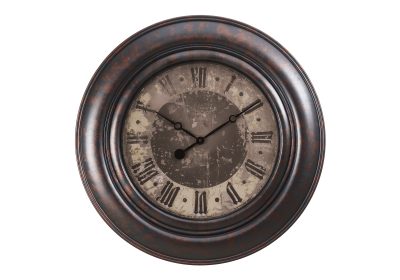 CLOCKS - 30"DIA / WALL CLOCK / BROWN