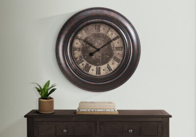 CLOCKS - 30"DIA / WALL CLOCK / BROWN