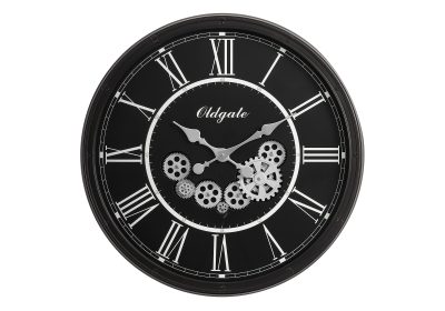 CLOCKS - 30"DIA / GEAR MECHANISM WALL CLOCK / BLACK