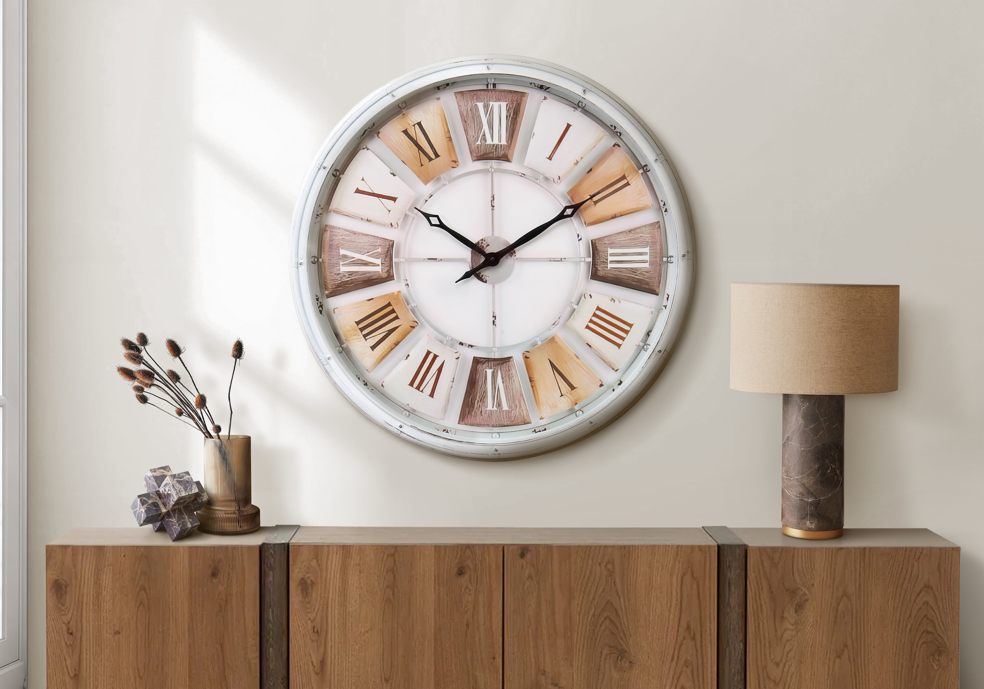 CLOCKS - 30"DIA / WALL CLOCK / NATURAL