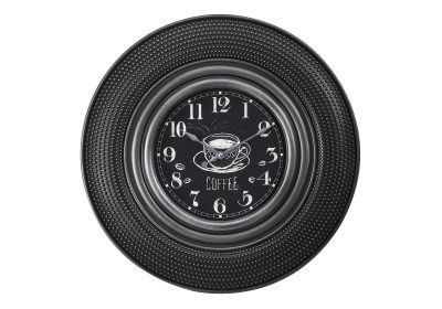 CLOCKS - 20"DIA / WALL CLOCK / CHARCOAL GREY