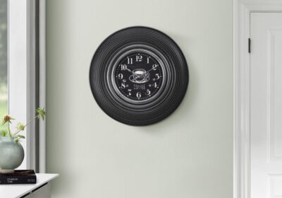 CLOCKS - 20"DIA / WALL CLOCK / CHARCOAL GREY