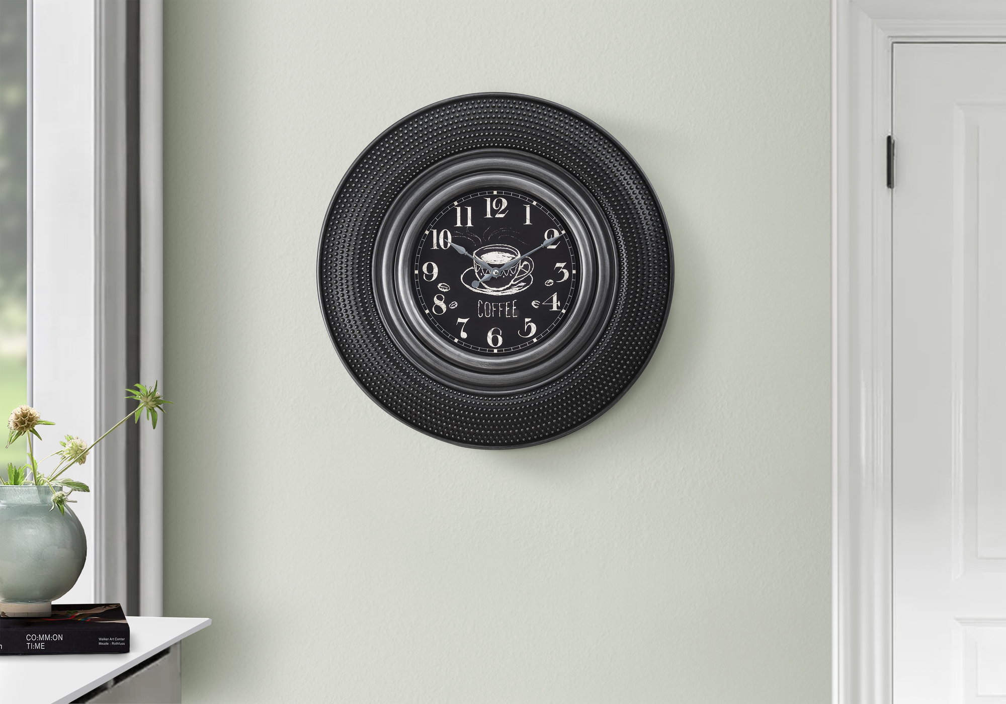 CLOCKS - 20"DIA / WALL CLOCK / CHARCOAL GREY