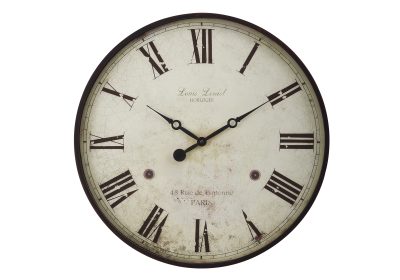 CLOCKS - 20"DIA / WALL CLOCK / ANTIQUE BROWN