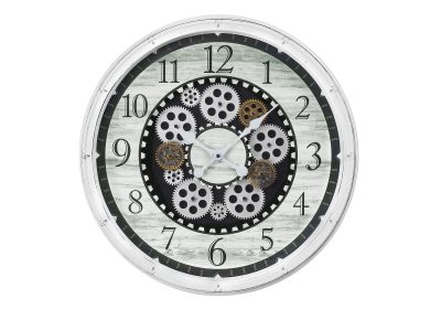 CLOCKS - 20"DIA / WALL CLOCK / ANTIQUE WHITE