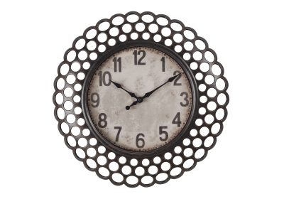 CLOCKS - 16"DIA / WALL CLOCK / DARK BROWN