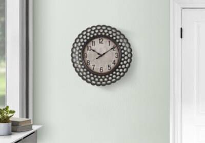 CLOCKS - 16"DIA / WALL CLOCK / DARK BROWN