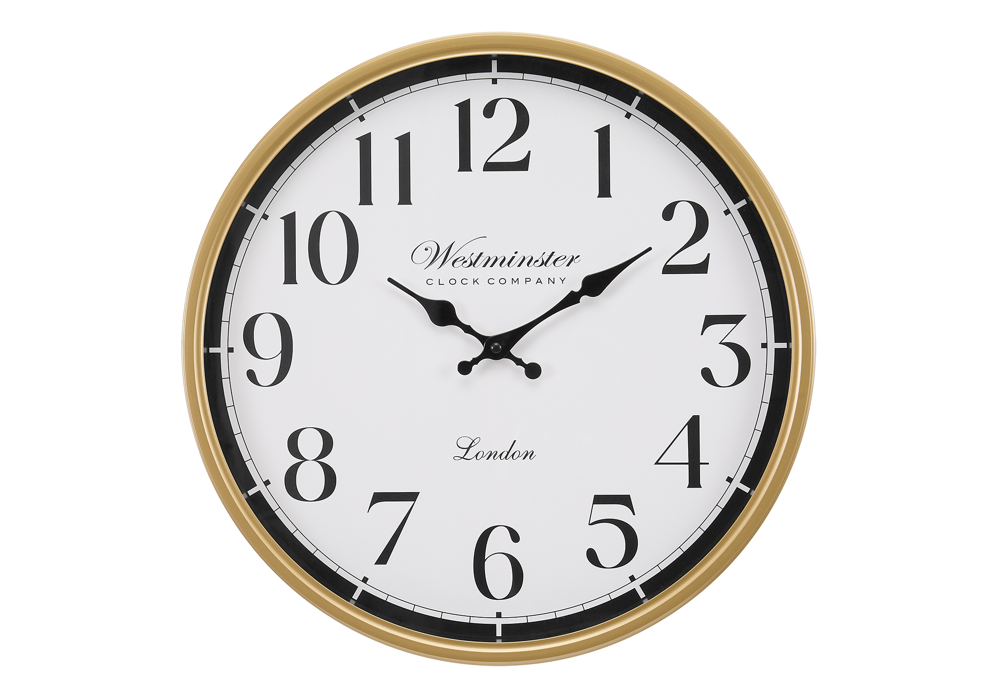 CLOCKS - 16"DIA / WALL CLOCK / ANTIQUE GOLD - Image 2