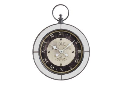 CLOCKS - 18"DIA / WALL CLOCK / MIRROR / BROWN