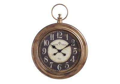 CLOCKS - 18"DIA / WALL CLOCK / ANTIQUE BROWN