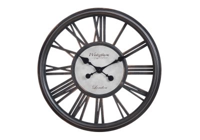 CLOCKS - 18"DIA / WALL CLOCK / ANTIQUE BLACK
