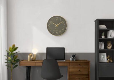 CLOCKS - 12"DIA / WALL CLOCK / DARK BRONZE FINISH