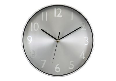CLOCKS - 12"DIA / WALL CLOCK / SILVER FINISH