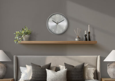 CLOCKS - 12"DIA / WALL CLOCK / SILVER FINISH