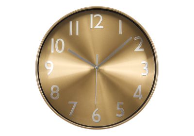 CLOCKS - 12"DIA / WALL CLOCK / GOLD FINISH