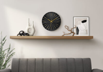 CLOCKS - 12"DIA / WALL CLOCK / BLACK FINISH