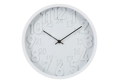 CLOCKS - 12"DIA / WALL CLOCK / WHITE FINISH
