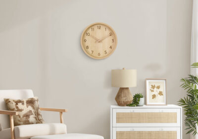 CLOCKS - 12"DIA / WALL CLOCK / NATURAL FINISH
