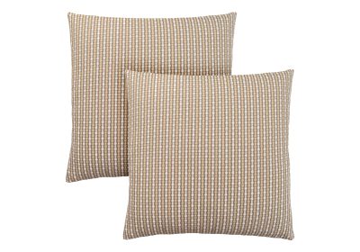PILLOW - 18"X 18" / LIGHT / DARK TAUPE ABSTRACT DOT/ 2PCS