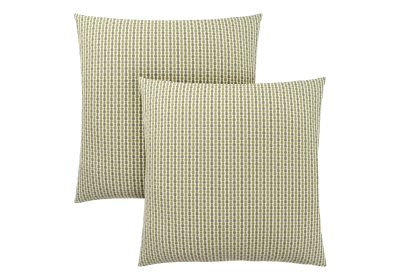 PILLOW - 18"X 18" / LIGHT / DARK GREEN ABSTRACT DOT/ 2PCS