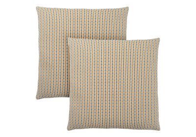 PILLOW - 18"X 18" / GOLD / GREY ABSTRACT DOT / 2PCS