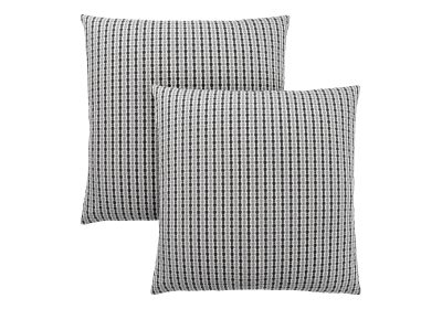 PILLOW - 18"X 18" / LIGHT GREY / BLACK ABSTRACT DOT/ 2PCS