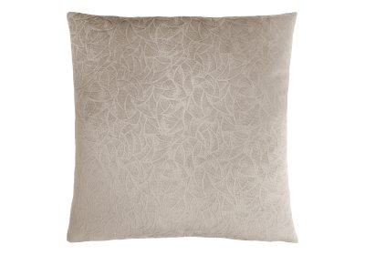 PILLOW - 18"X 18" / TAUPE FLORAL VELVET / 1PC