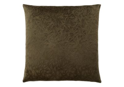 PILLOW - 18"X 18" / DARK GREEN FLORAL VELVET / 1PC