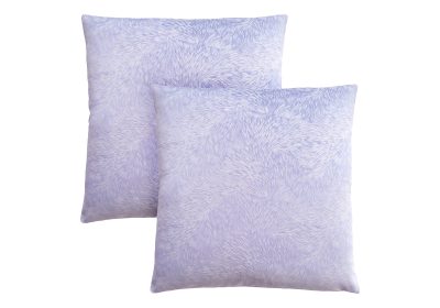 PILLOW - 18"X 18" / LIGHT PURPLE FEATHERED VELVET / 2PCS