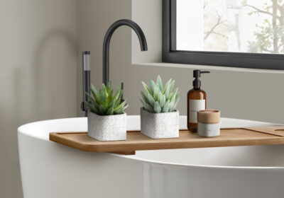 ARTIFICIAL PLANT - 2PCS / 8"H SUCCULENT IN 5" CEMENT POT