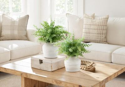 ARTIFICIAL PLANT - 2PCS / 16"H EUCALYPTUS / GRASS / 6" POT