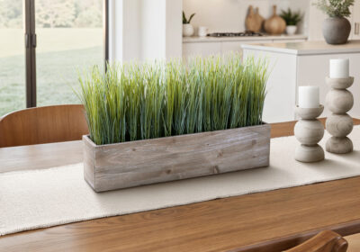 ARTIFICIAL PLANT - 12"H / INDOOR GRASS IN A WOOD POT