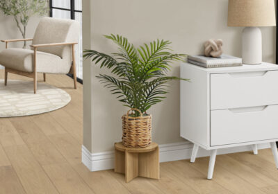 ARTIFICIAL PLANT - 24"H / INDOOR PALM / 8" WOVEN BASKET