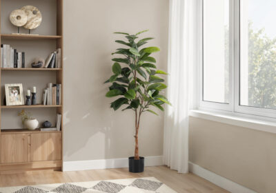 ARTIFICIAL PLANT - 52"H / INDOOR RUBBER TREE IN A 5" POT