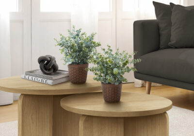 ARTIFICIAL PLANT - 2PCS / 13"H EUCALYPTUS / GRASS/ 4" POT