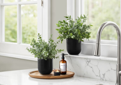 ARTIFICIAL PLANT - 2PCS / 11"H EUCALYPTUS/ GRASS / 5" POT