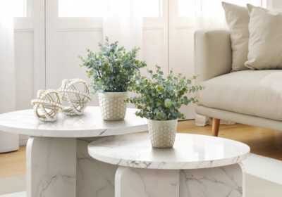 ARTIFICIAL PLANT - 2PCS / 13"H EUCALYPTUS/ GRASS/ 4" POT