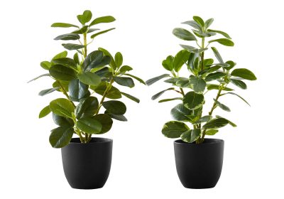 ARTIFICIAL PLANT - 2PCS / 14"H FICUS ELASTICA IN 4" POT