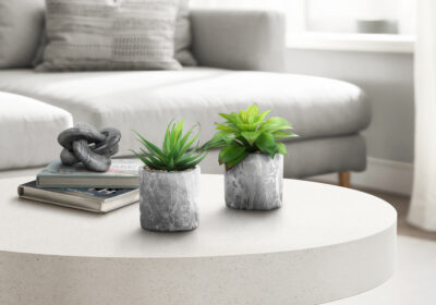 ARTIFICIAL PLANT - 2PCS / 7"H SUCCULENT IN 4" CEMENT POT