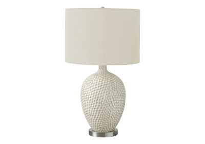 LIGHTING - 28"H TABLE LAMP CREAM CERAMIC / IVORY SHADE