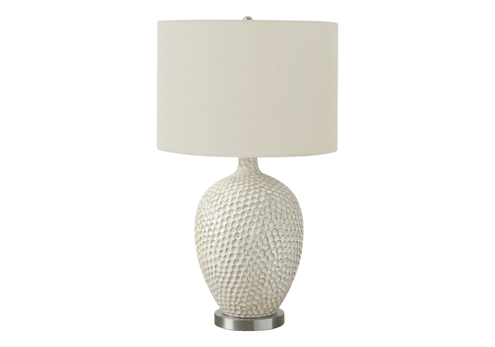 LIGHTING - 28"H TABLE LAMP CREAM CERAMIC / IVORY SHADE - Image 3