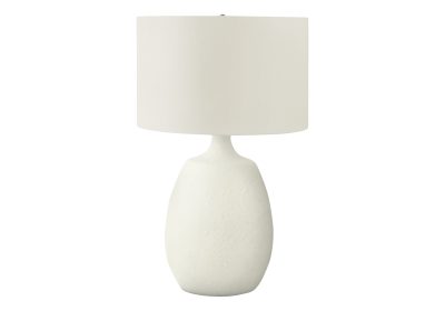LIGHTING - 26"H TABLE LAMP CREAM RESIN / IVORY SHADE