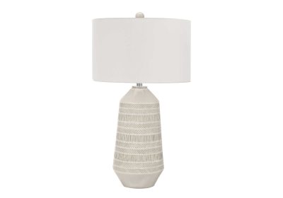 LIGHTING - 33"H TABLE LAMP CREAM CERAMIC / IVORY SHADE