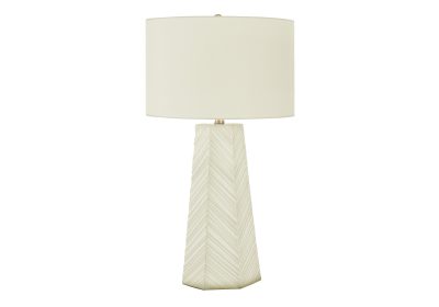 LIGHTING - 29"H TABLE LAMP WHITE CERAMIC / IVORY SHADE