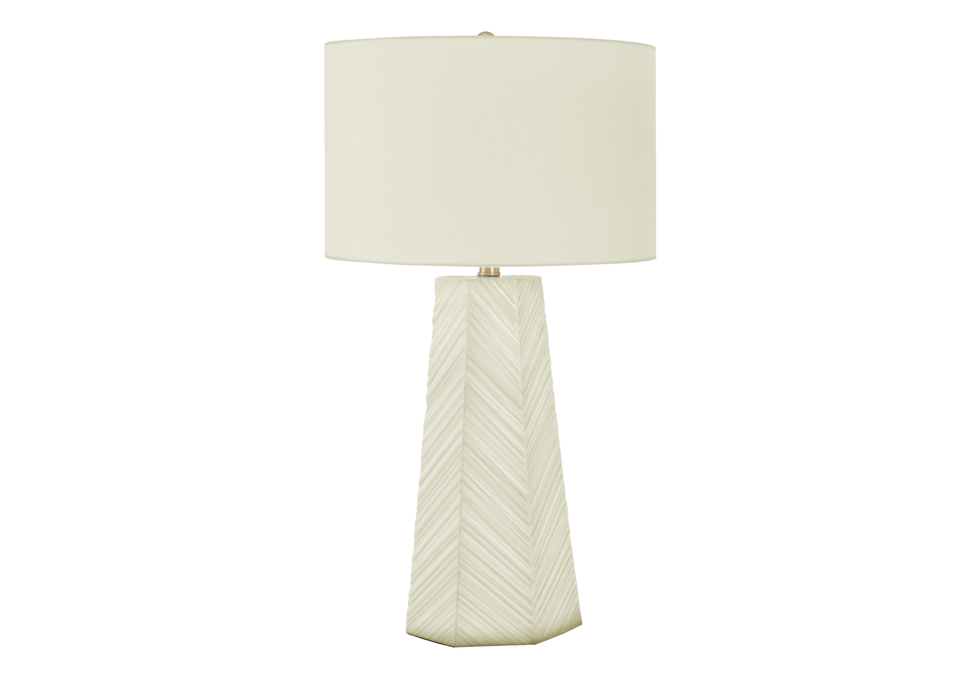 LIGHTING - 29"H TABLE LAMP WHITE CERAMIC / IVORY SHADE - Image 3