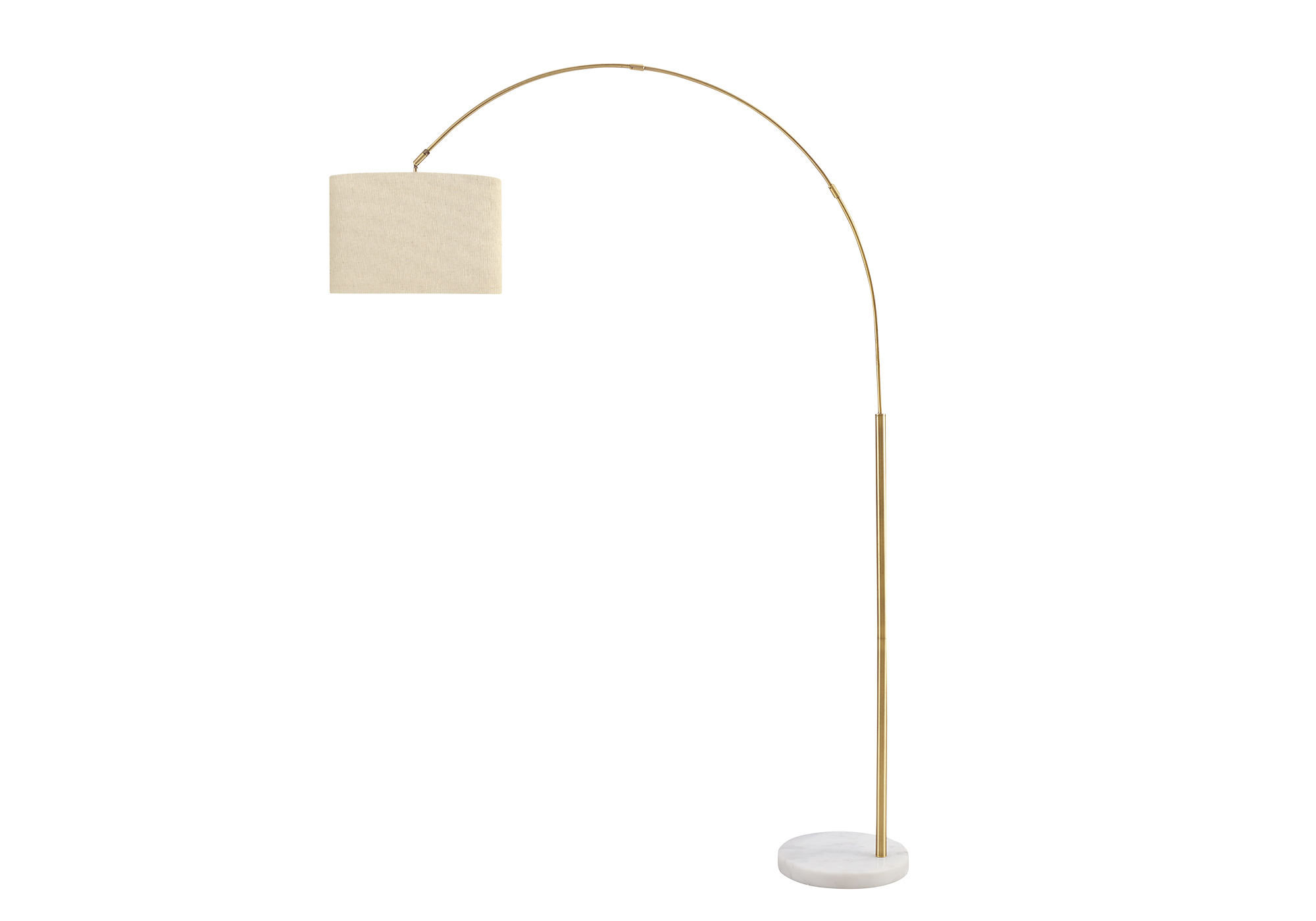 LIGHTING - 79"H ARC FLOOR LAMP BRASS METAL / BEIGE SHADE - Image 2