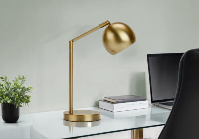 LIGHTING - 19"H TABLE LAMP GOLD METAL / GOLD SHADE